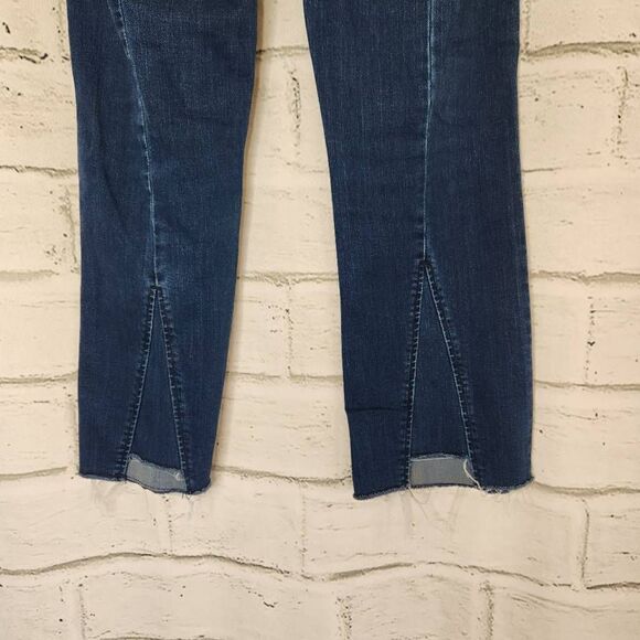 Social Standard by Sanctuary Raw Hem Mid Rise Kick Crop Jeans Blue Size 8 - Picture 8 of 15